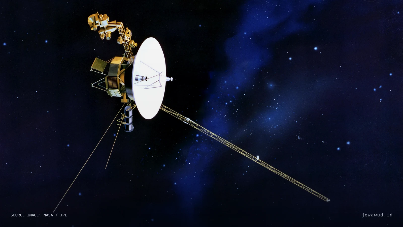Earth tracking a distant Voyager spacecraft with radio links and a quasar reference