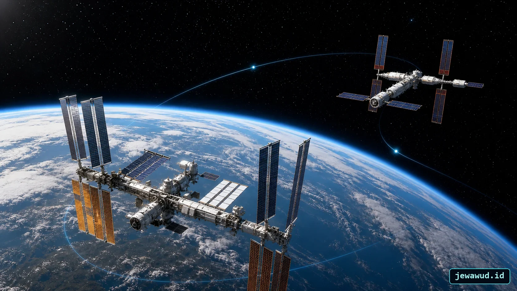 ISS and Tiangong tracking illustration