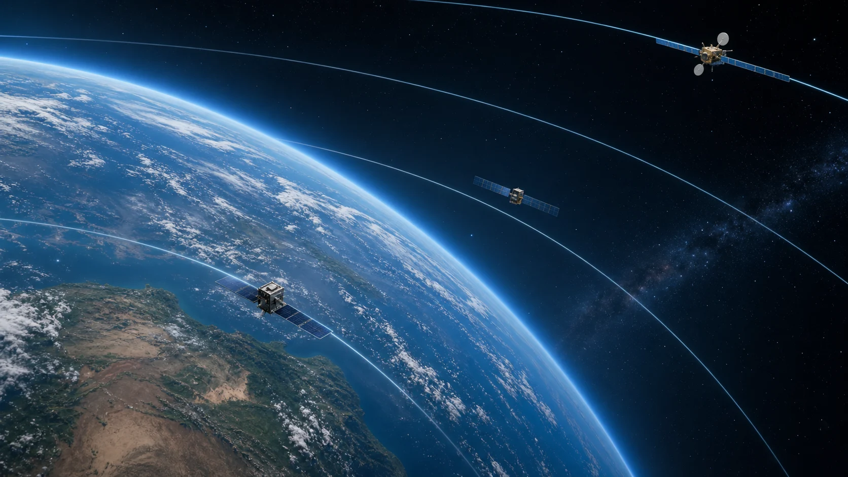 Satellite altitude shells above Earth illustration