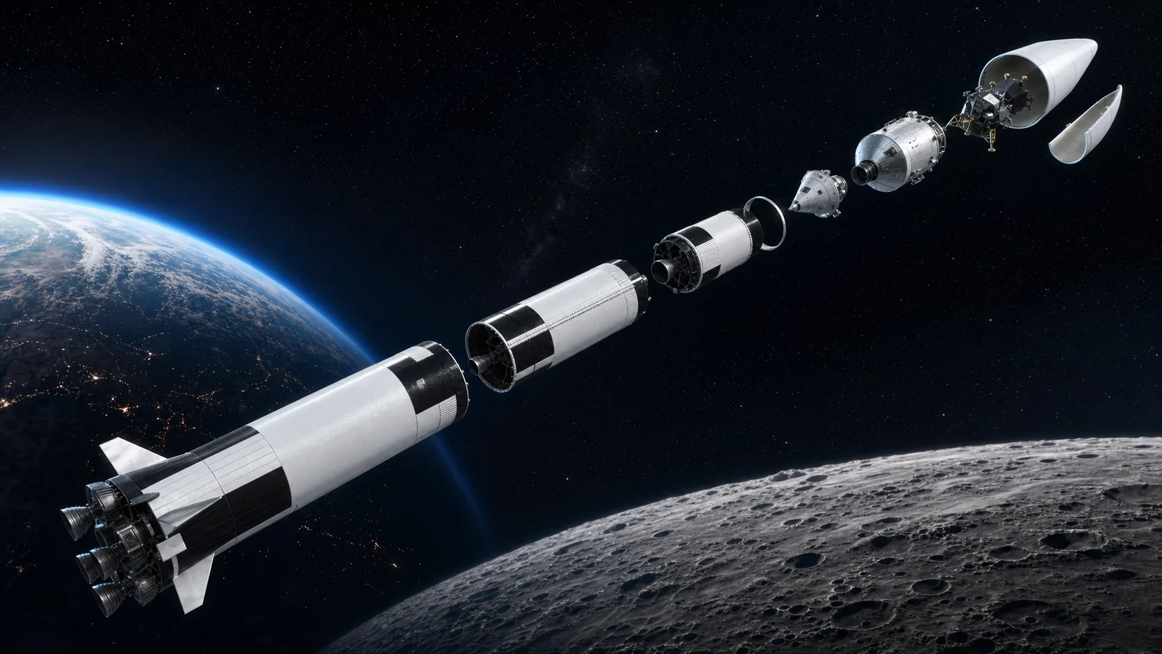 Saturn V stages illustration