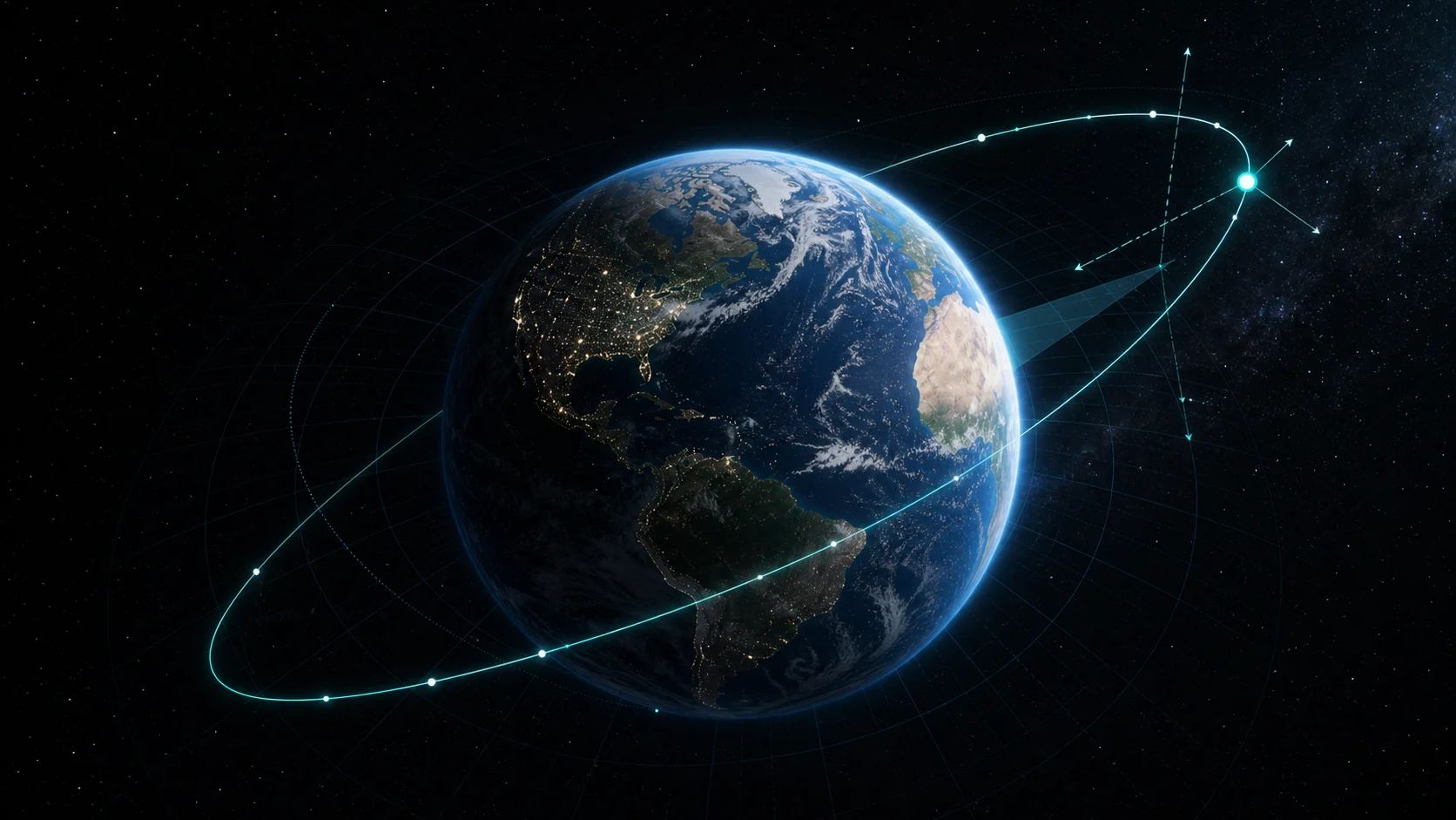 SGP4 orbit propagation around Earth illustration