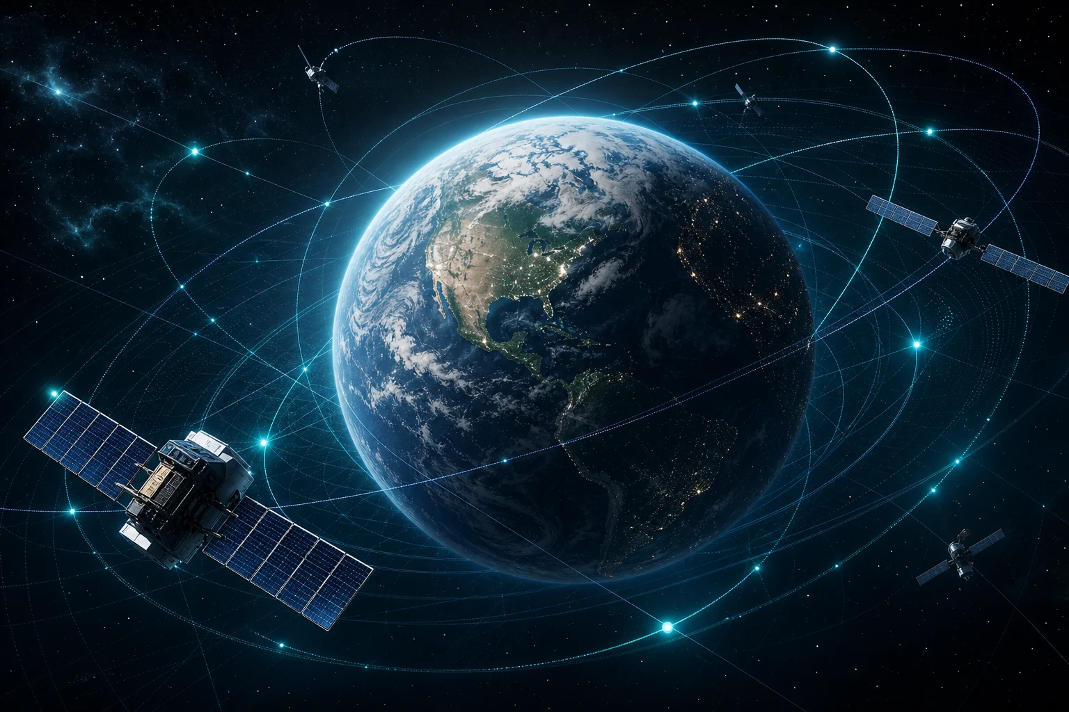 Satellite orbit data around Earth