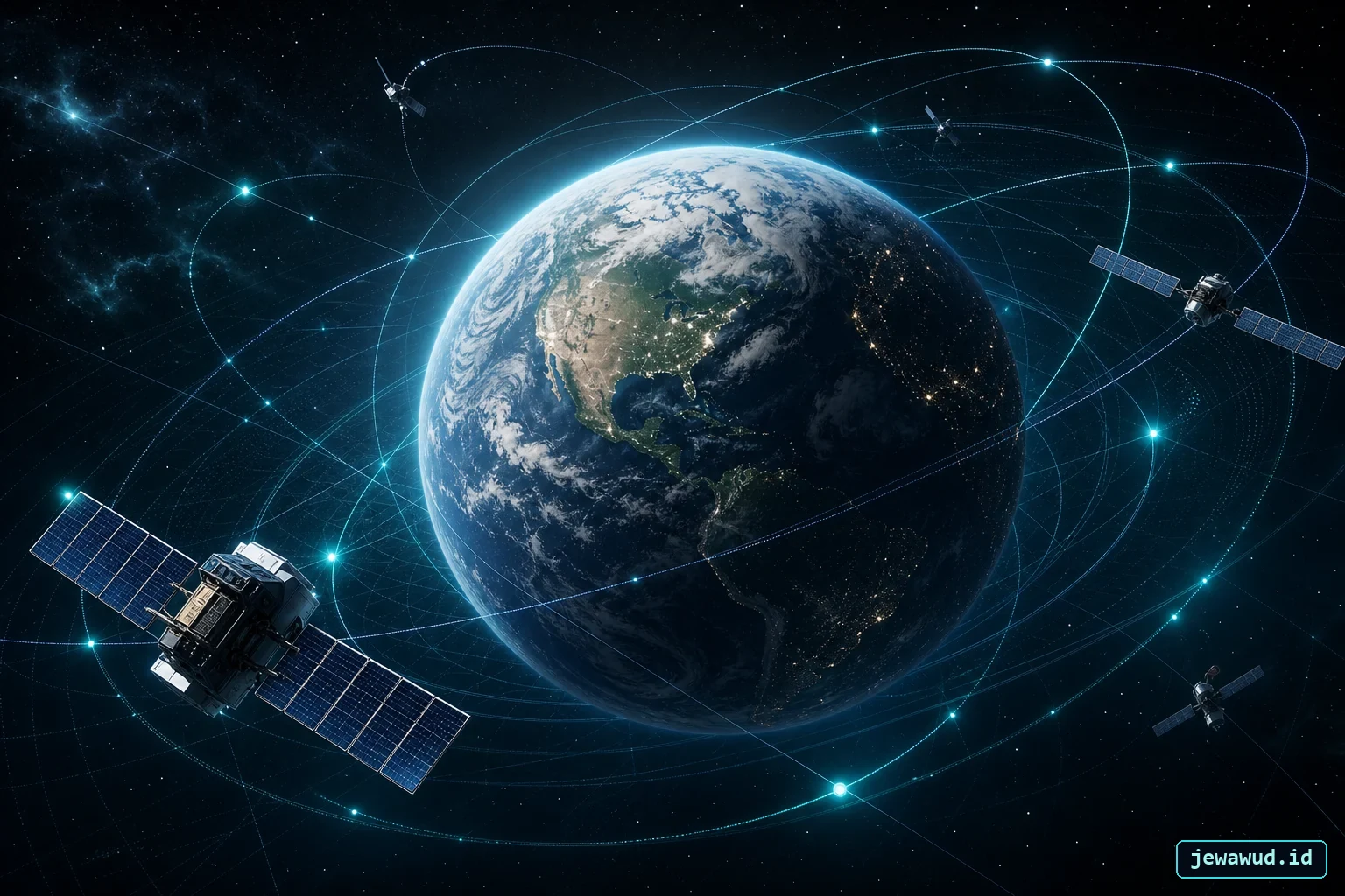 Satellite orbit data around Earth