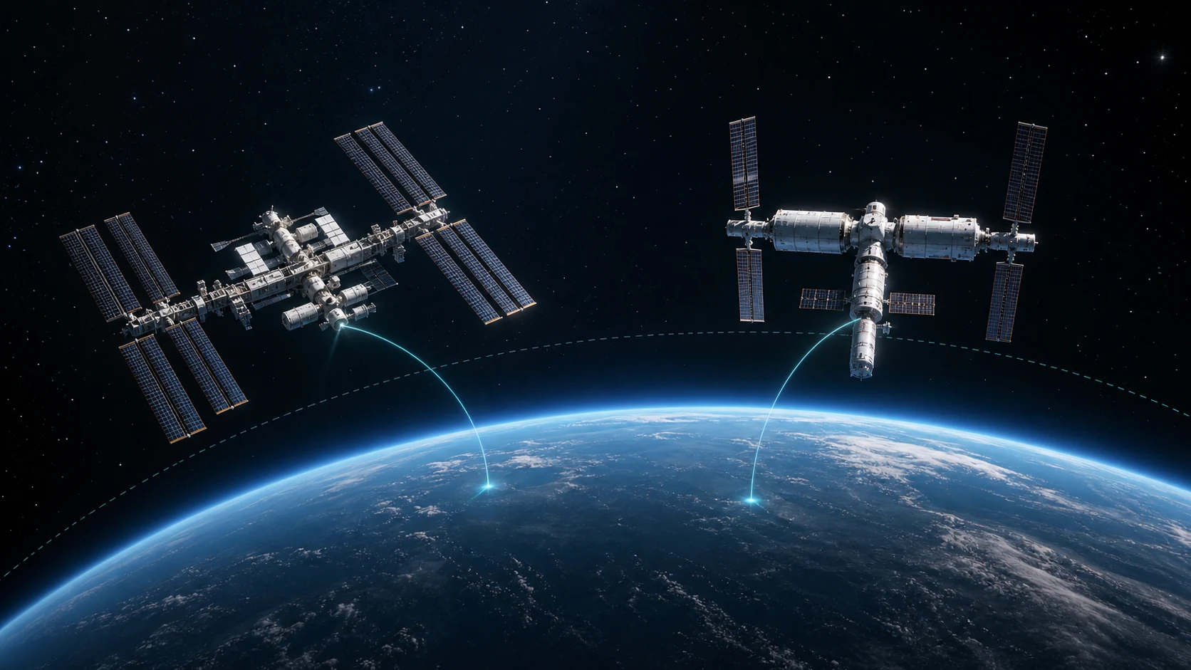 Real-time ISS and Tiangong tracker preview