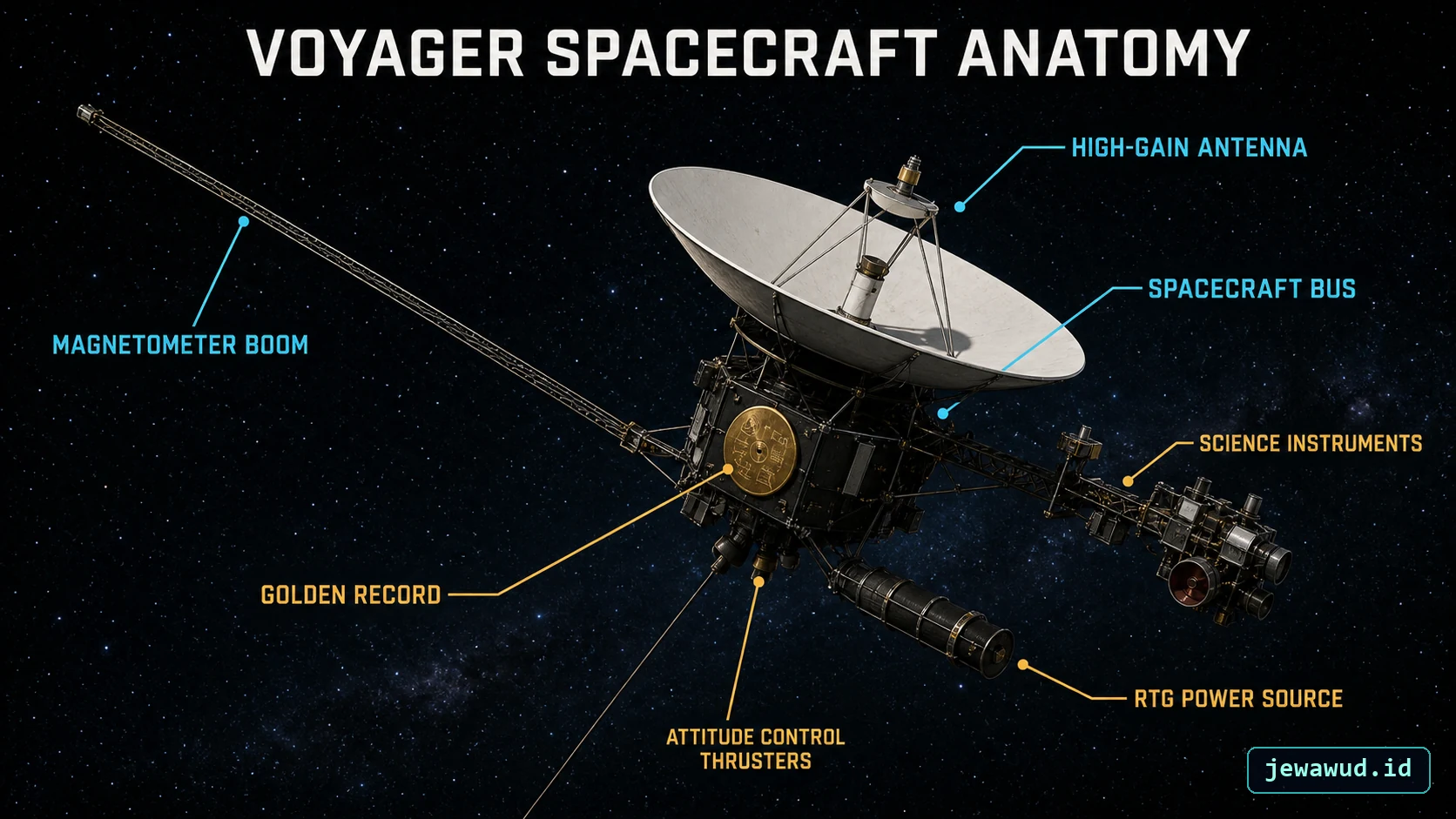 Voyager spacecraft instruments antenna booms and power source